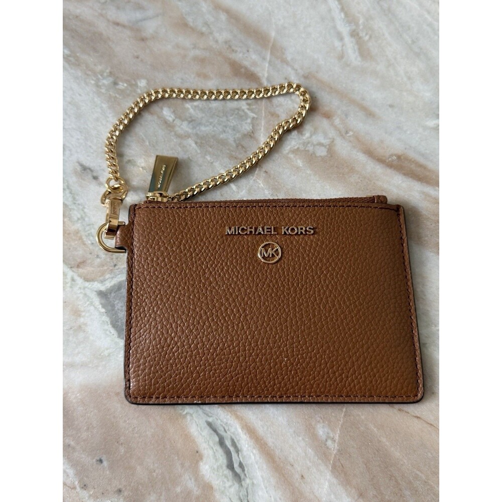 Michael Kors Jet Set Charm Small Top-Zip Wristlet Brown
